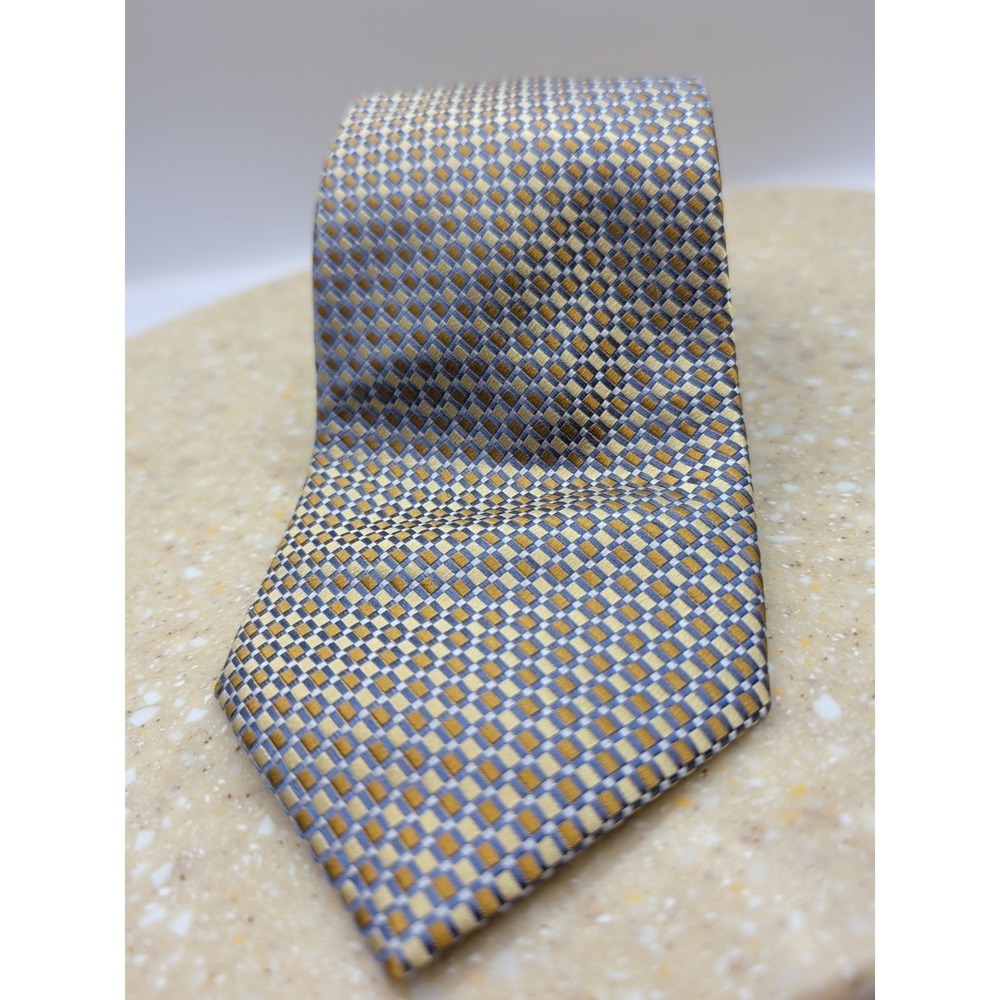 DOCKERS Men's Silk Geometric Neck Tie Gray Purple Sheen